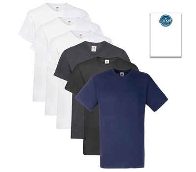 Fruit of the Loom T-Shirt Herren 6er V-Neck T-Shirt M L XL XXL 3XL 4XL 5XL Farbsets (6er-Sets)