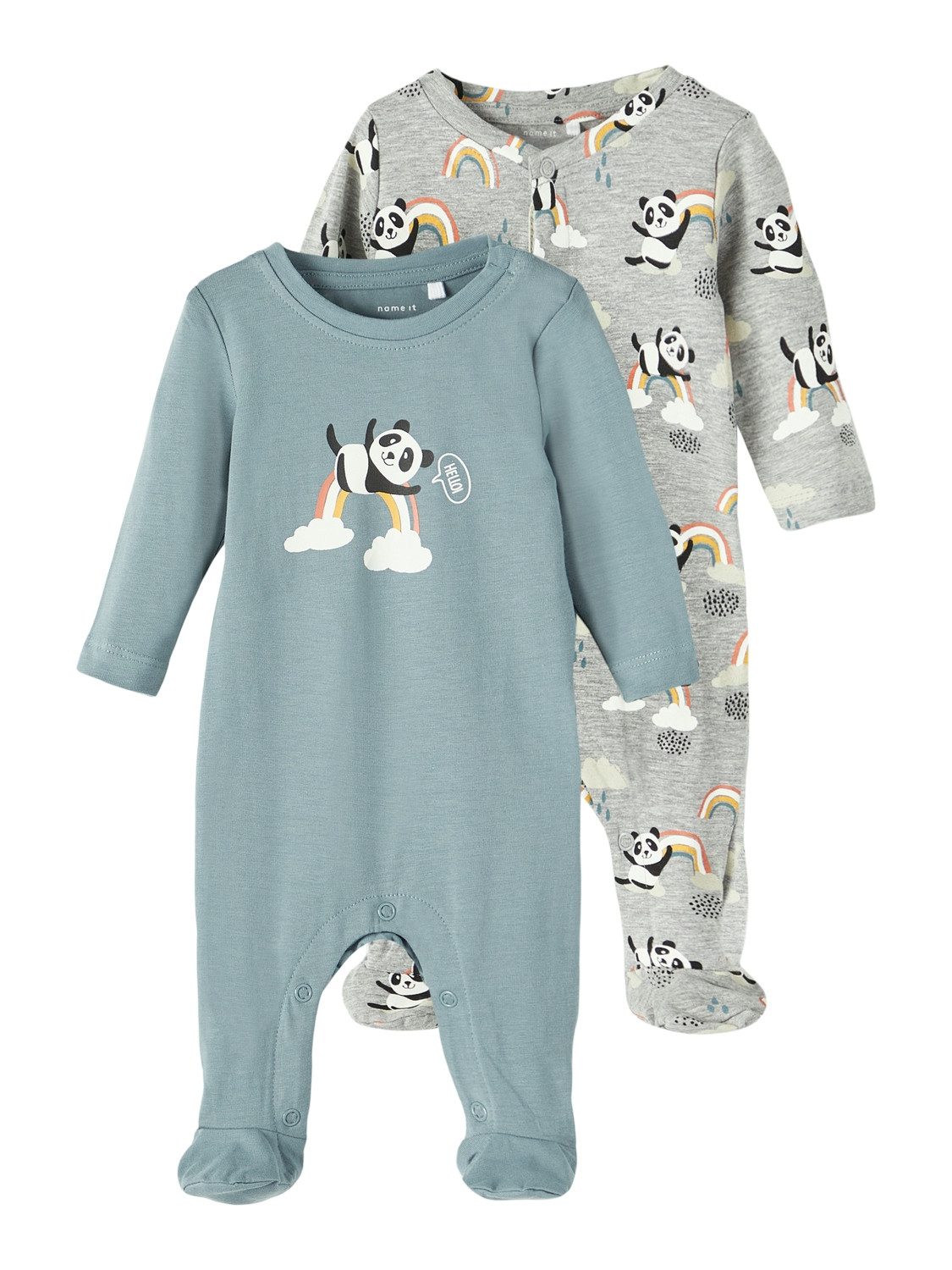 Name It Strampler Unisex mit Panda Print 2er Pack (Packung, 2-tlg., 2er-Pack)