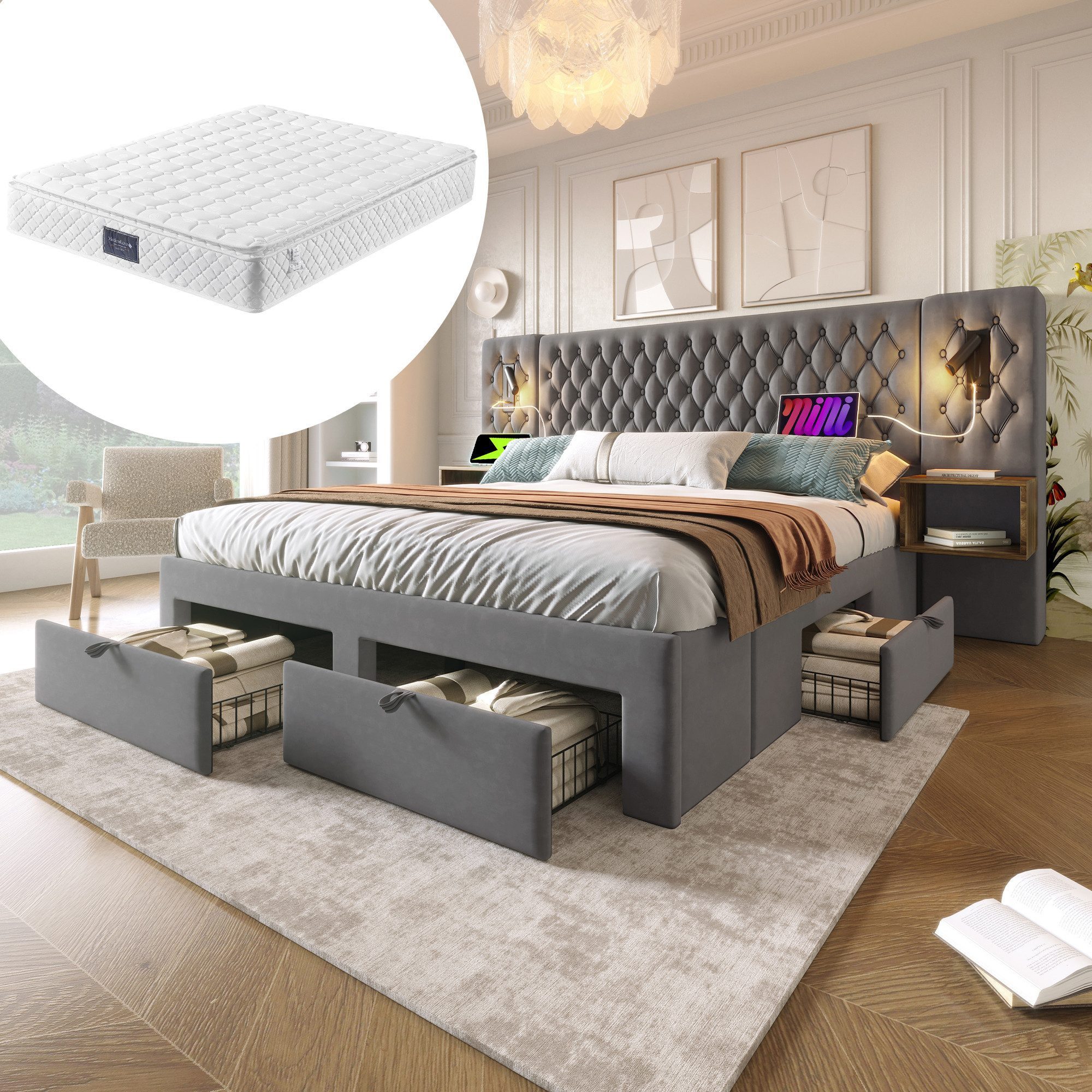 HAUSS SPOLE Polsterbett Polsterbett 160×200cm, 2 günstig online kaufen