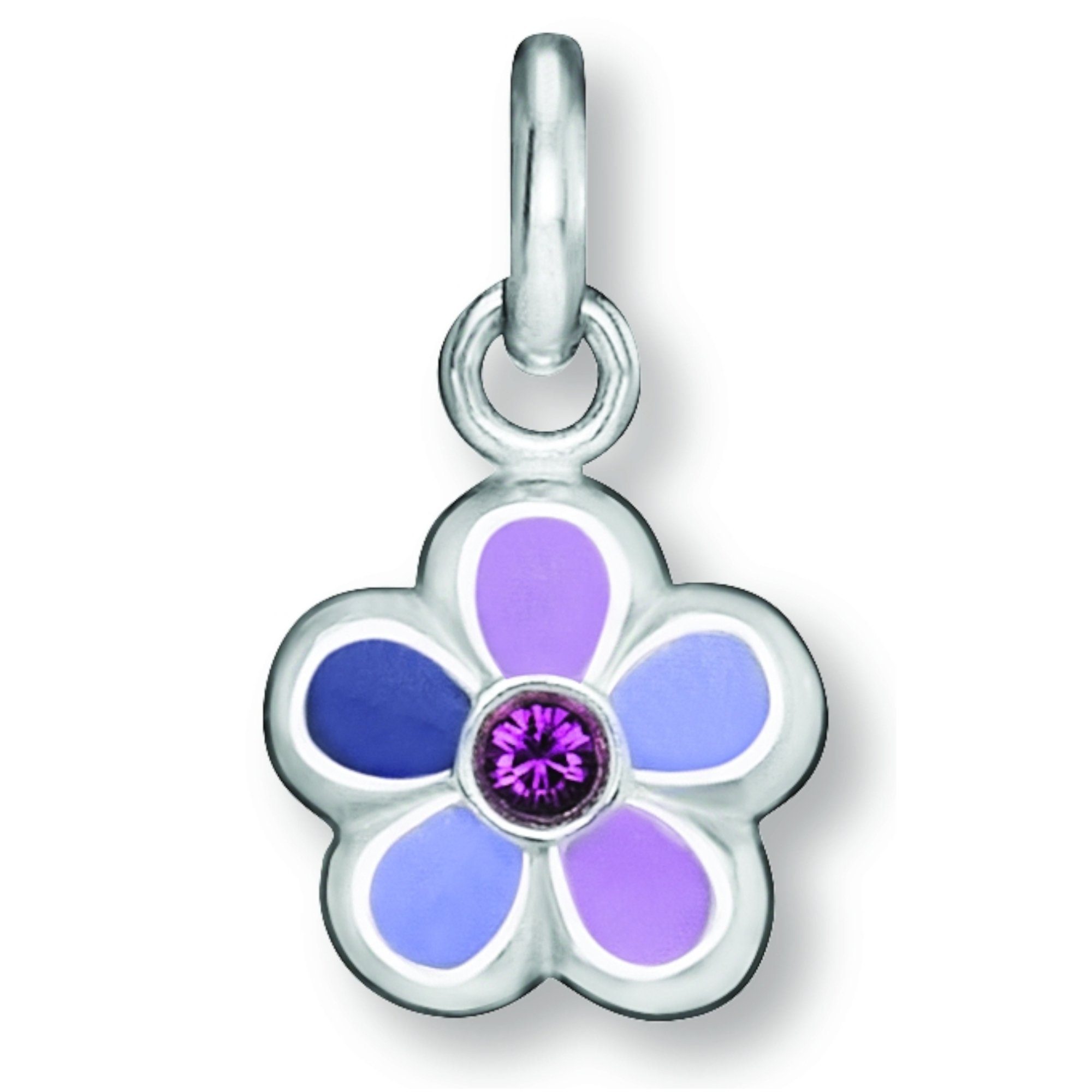 Silber, aus ELEMENT Anhänger Schmuck Zirkonia ONE Silber Blume 925 Kettenanhänger Blume Damen