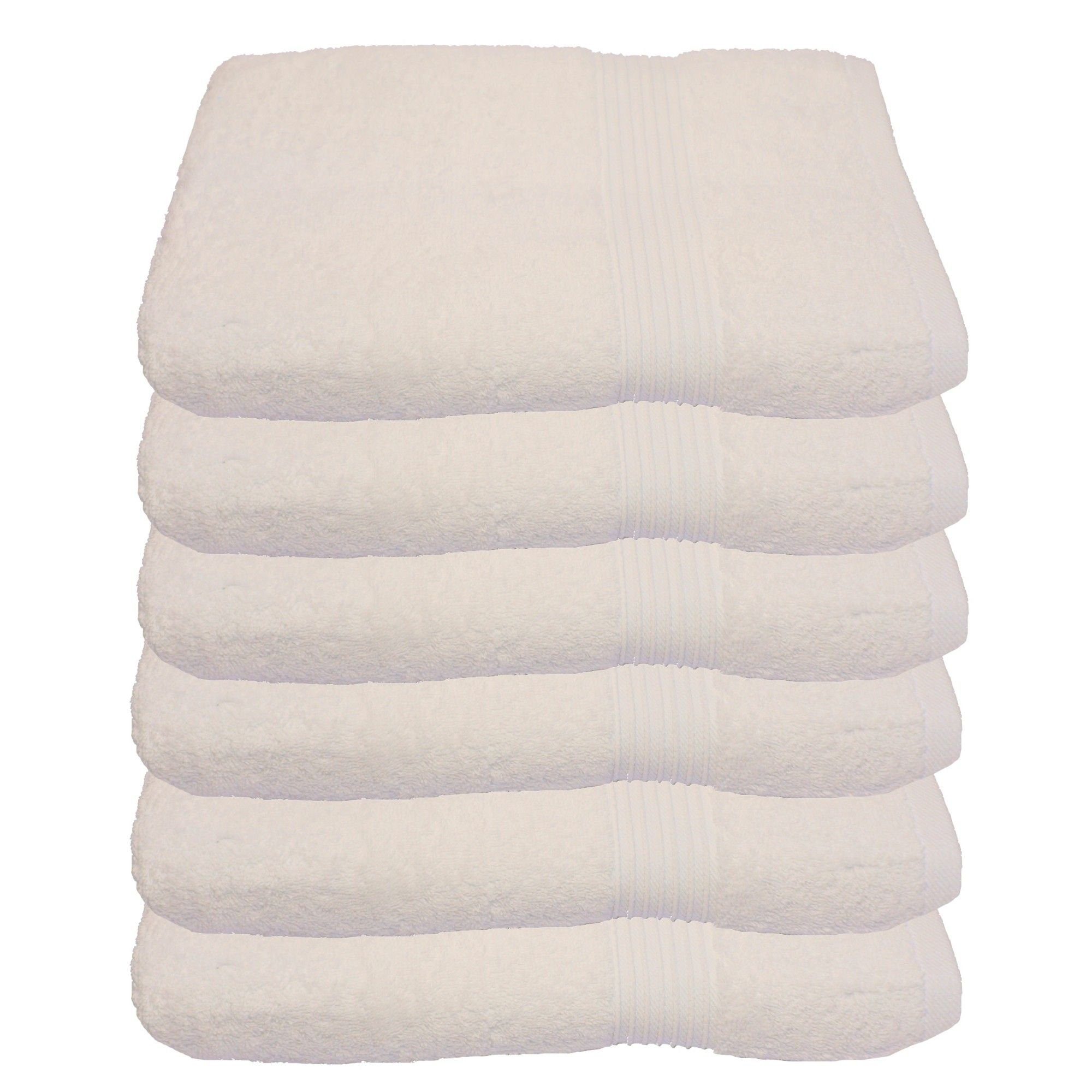 50 Julie x Handtücher 6-Handtücher-Naturweiß-Handtuch Baumwolle 100 cm, (6-St) Julsen