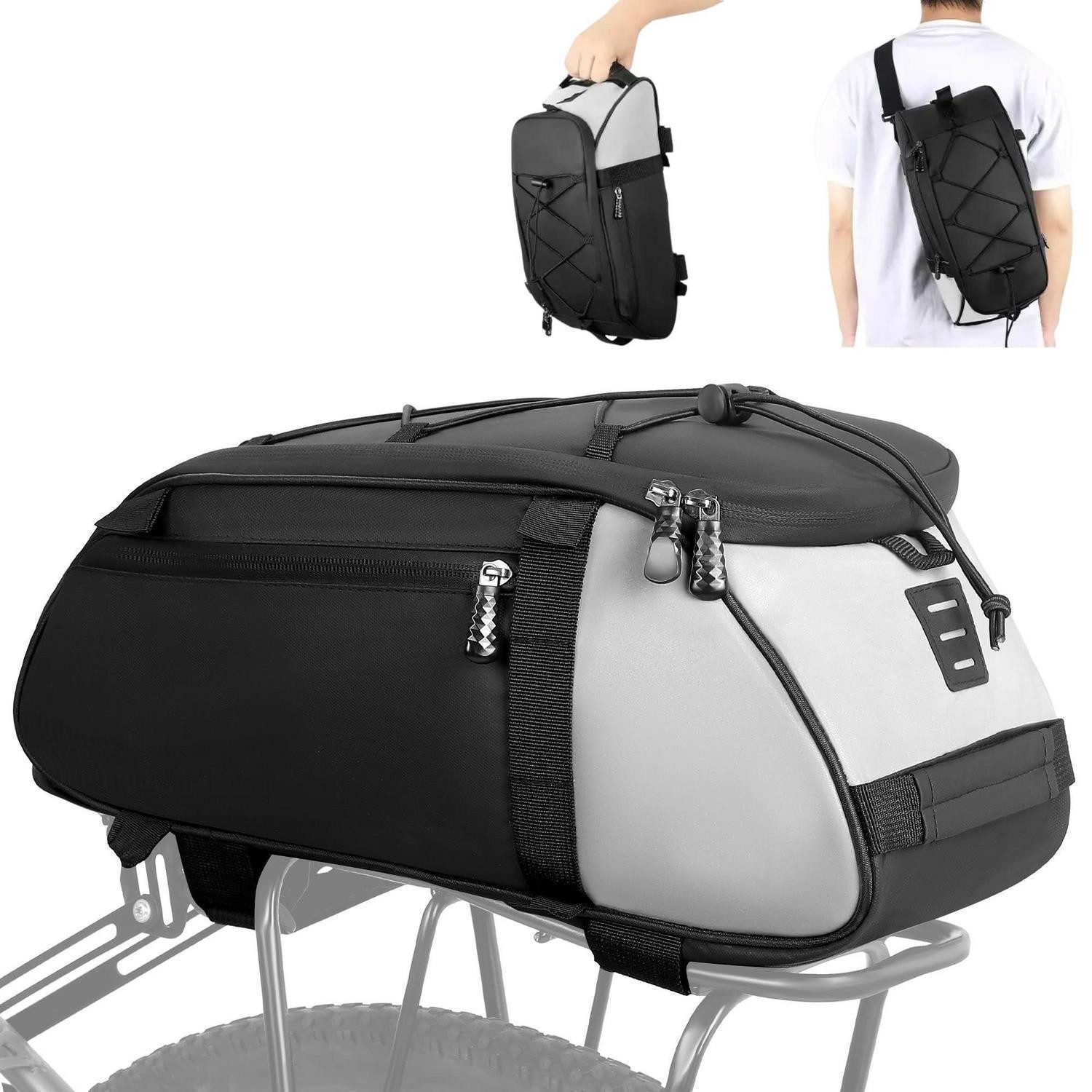 LuxusKollektion Gepäckträgertasche Fahrradtasche 12L Gepäckträger Reflektierend