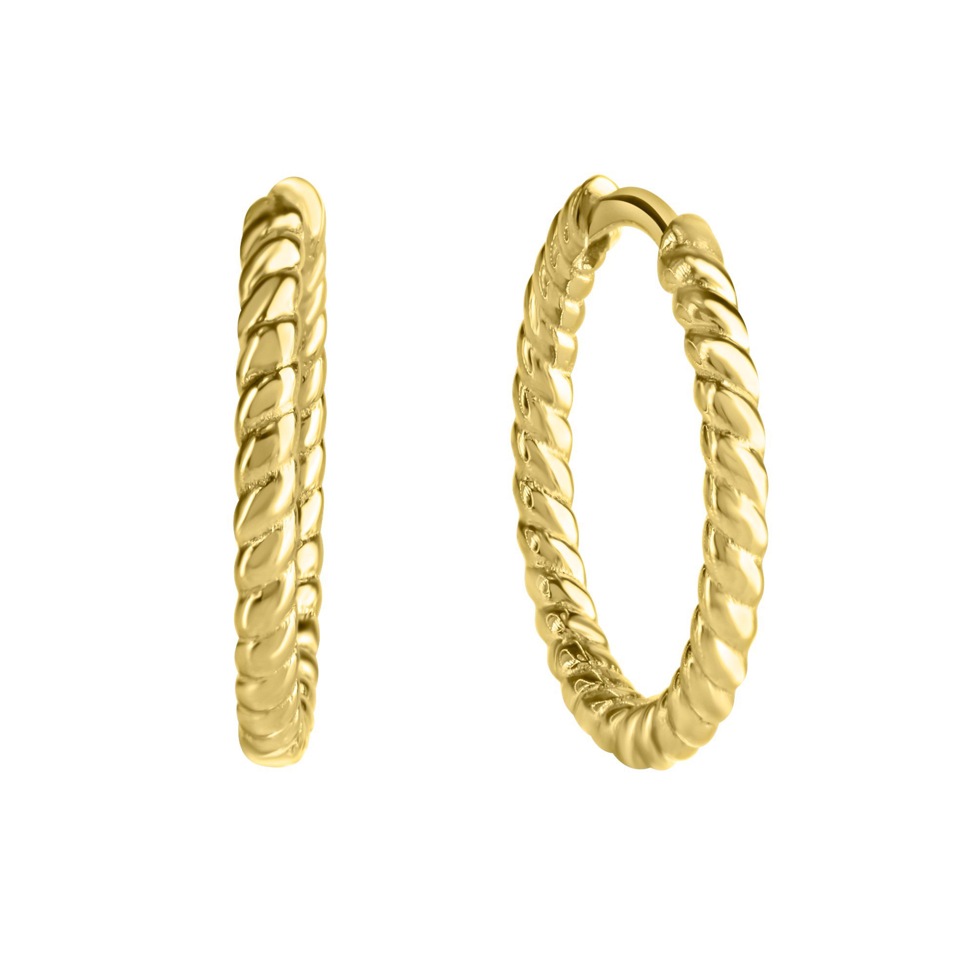 CELESTA Paar Creolen Silber 925 vergoldet twisted 16mm Durchmesser