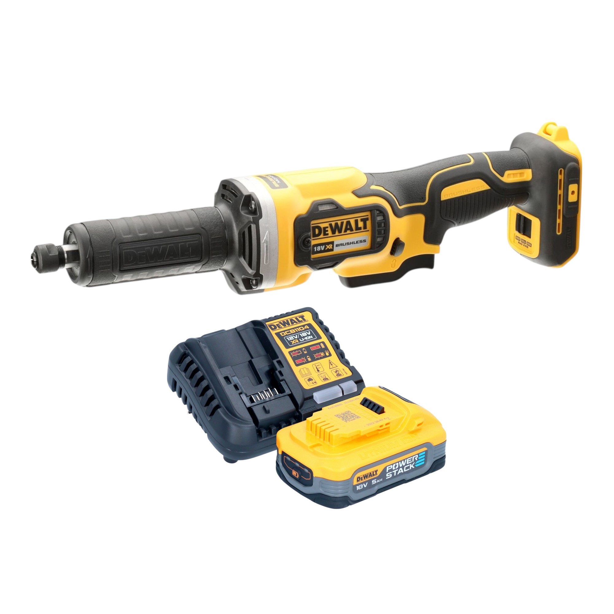 DeWalt Akku-Geradschleifer DCG 426 H1 18 V Brushless + 1x Powerstack Akku 5,0 Ah + Ladegerät
