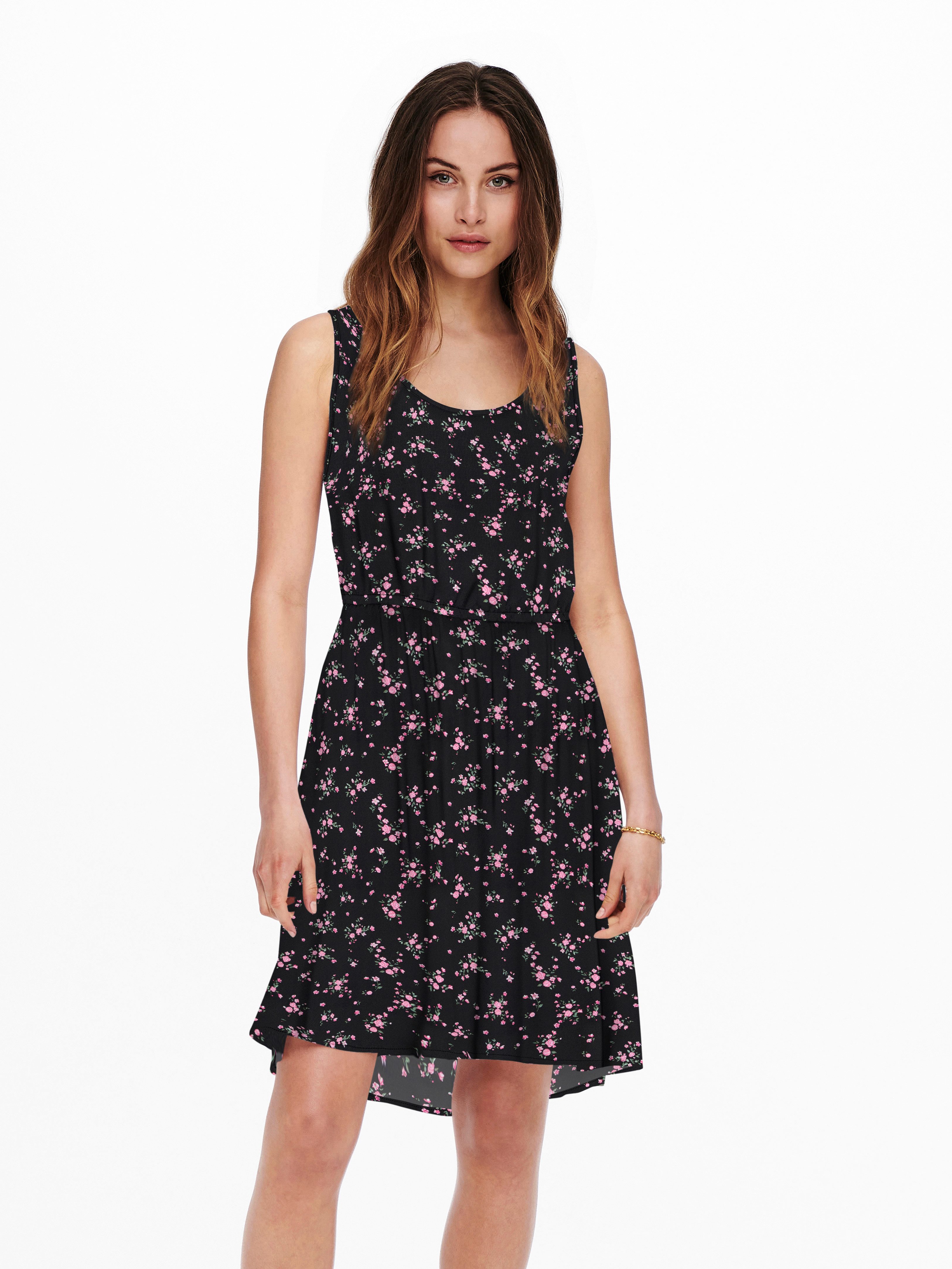 ONLY Sommerkleid ONLNOVA LIFE S/L SARA DRESS Viskose, regular fit, Rundhals