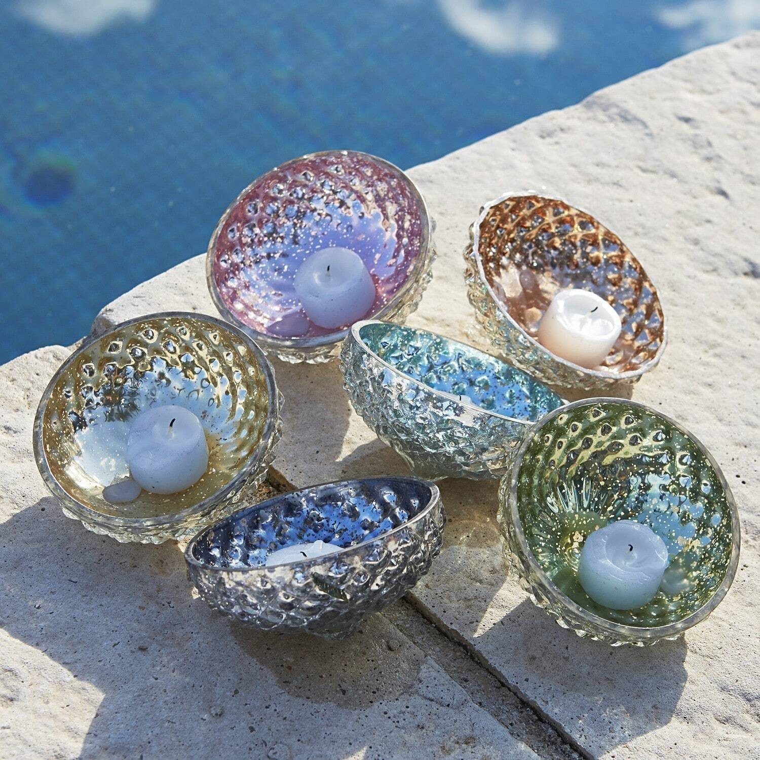 Mirabeau Windlicht Schwimmwindlicht 6er Set Leela bunt (6er Set, 6er Set)