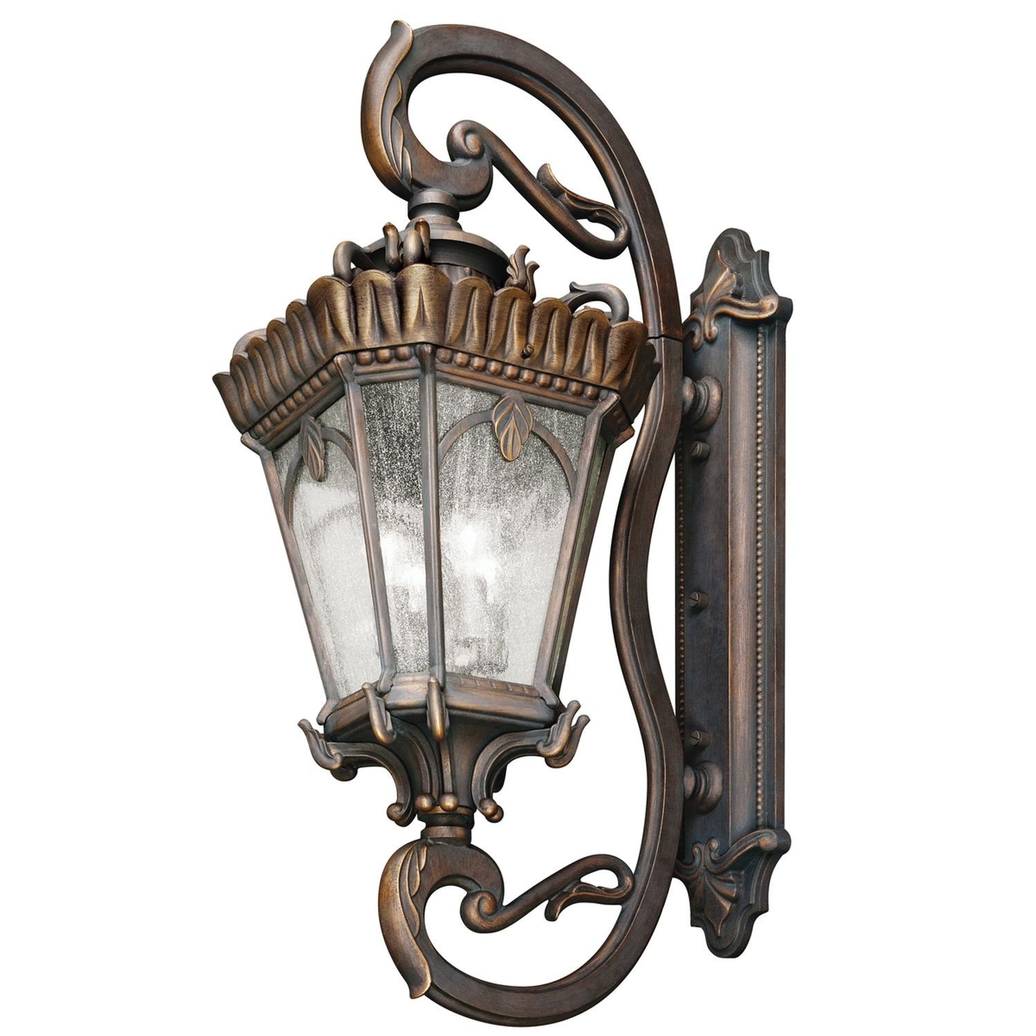 Außenwandlampe Glas Garten E27 AMELIA, IP44 Braun Licht-Erlebnisse Hof Leuchtmittel, Außen-Wandleuchte Aluminium ohne Vintage