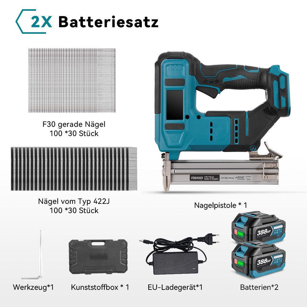 Yofidra Akku-Stauchkopfnagler Akku-Nagler 2-in-1 Tacker & Nagler mit 2x Akk günstig online kaufen