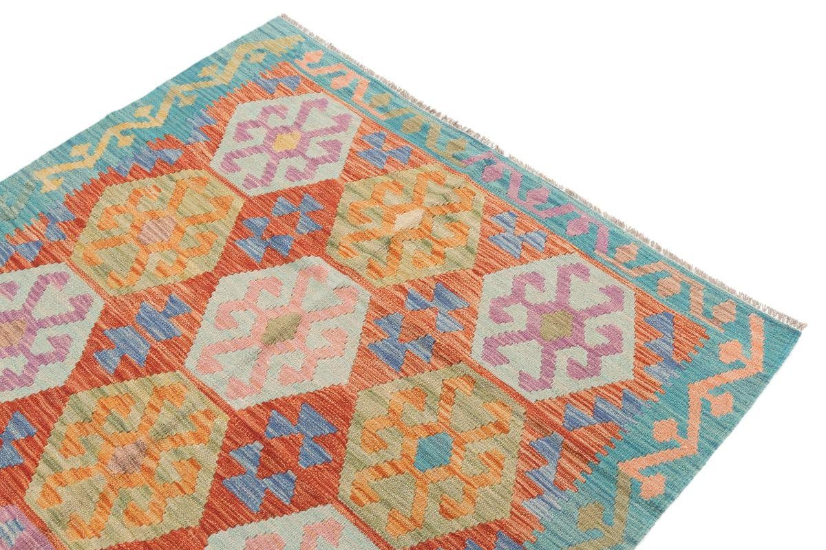 Handgewebter rechteckig, Nain mm Trading, 132x175 Afghan Kelim Orientteppich Orientteppich, Höhe: 3