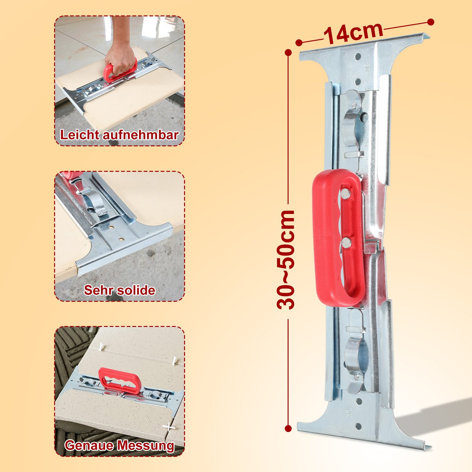 Thumbnail - Clanmacy Plattenheber Plattenheber Werkzeuge Fliesenheber Tragkraft 50kg Greifber.300-500mm, -]
