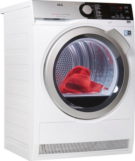 AEG T9DE77685 Wärmepumpentrockner / FiberPro – Trocknen ohne Vorsortieren / 8,0 kg / A+++ / energiesparend / Mengenautomatik / Knitterschutz / Kindersicherung / Schontrommel / Trommelbeleuchtung, Weiß