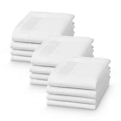 JEMIDI Taschentuch 12x Stofftaschentücher im Set - wiederverwendbar - weiß, (1-St)