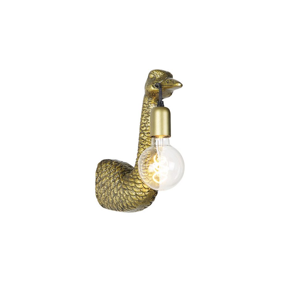 Qazqa Wandleuchte Wl-animal, ohne Leuchtmittel, E27, Gold/Messing, Landhaus, Aluminium, 1-flammig