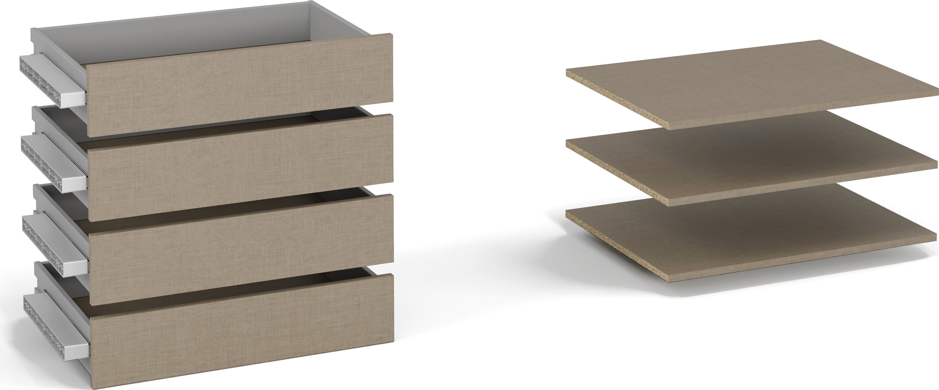 Schubladeneinsatz Zubehör für Schwebetürenschränke Rauch ORANGE