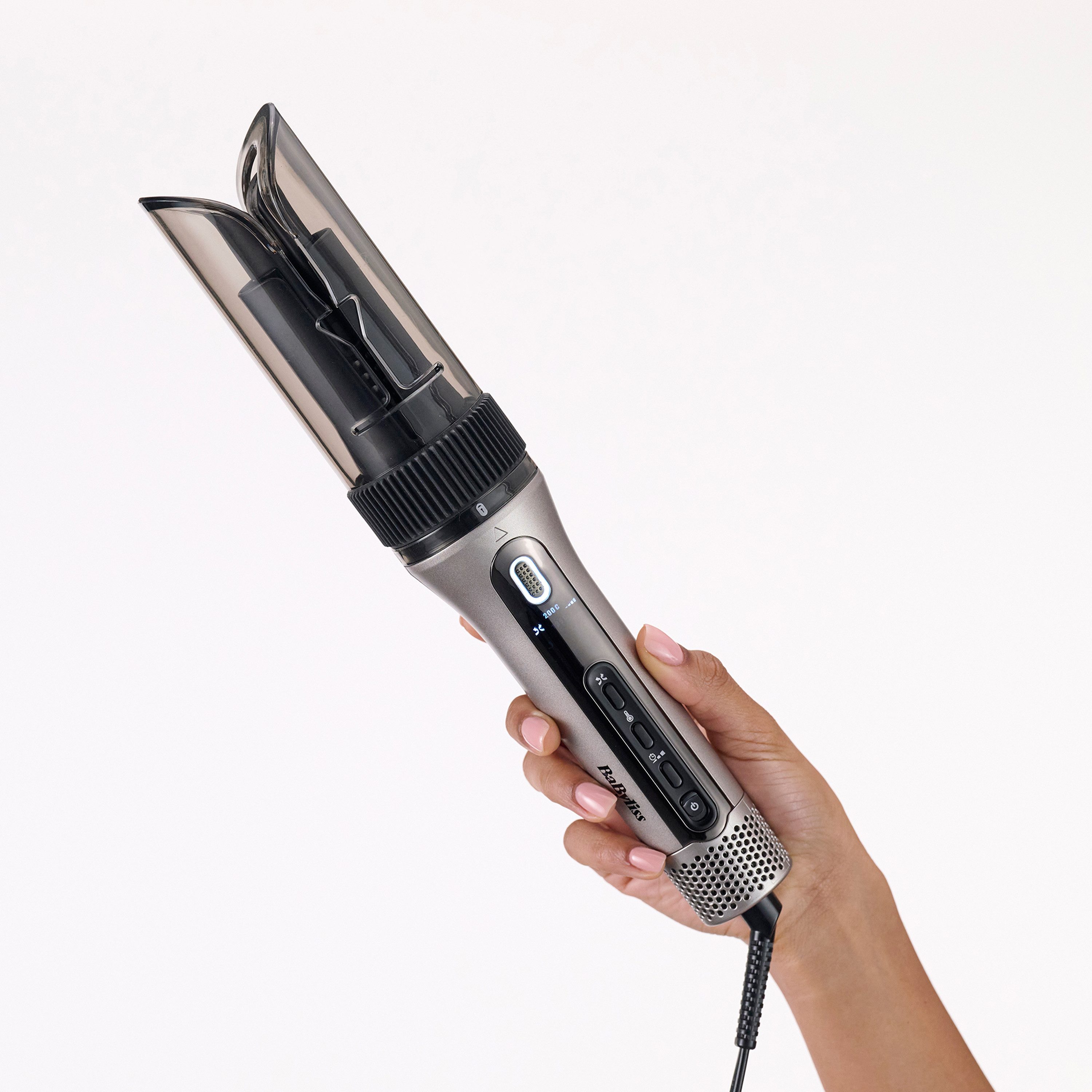 BaByliss Lockenstab Style Secret Air Auto-Curler mit Heißluft, Lockenstab, C6688E, Keramik-Beschichtung, Lockenstab automatisch für Locken und Blow-Out, Ohne Hitzeschäden grau