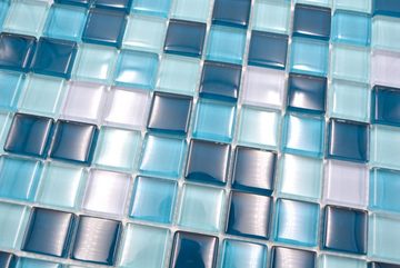 Mosani Mosaikfliesen Glasmosaik Crystal Mosaik mehrfarben glänzend / 10 Mosaikmatten