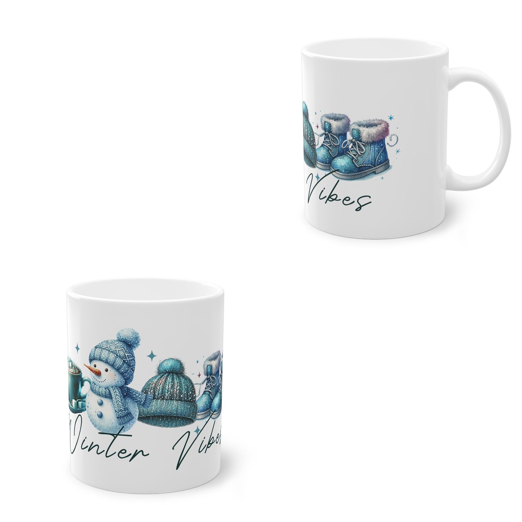 Alltagszauber Tasse - Becher WINTER VIBES für 330ml - glänzend lackiert, Keramik