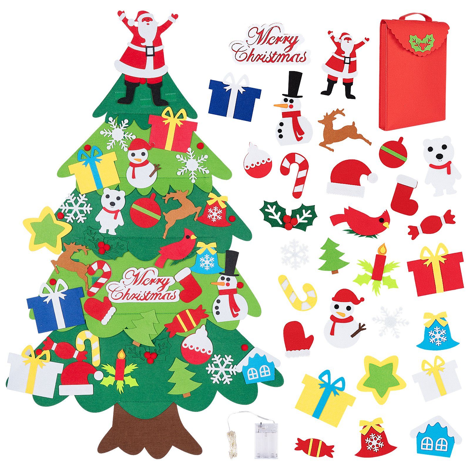 Homewit Künstlicher Weihnachtsbaum Filz Weihnachtsbaum Kinder DIY Filz Tannenbaum mit
