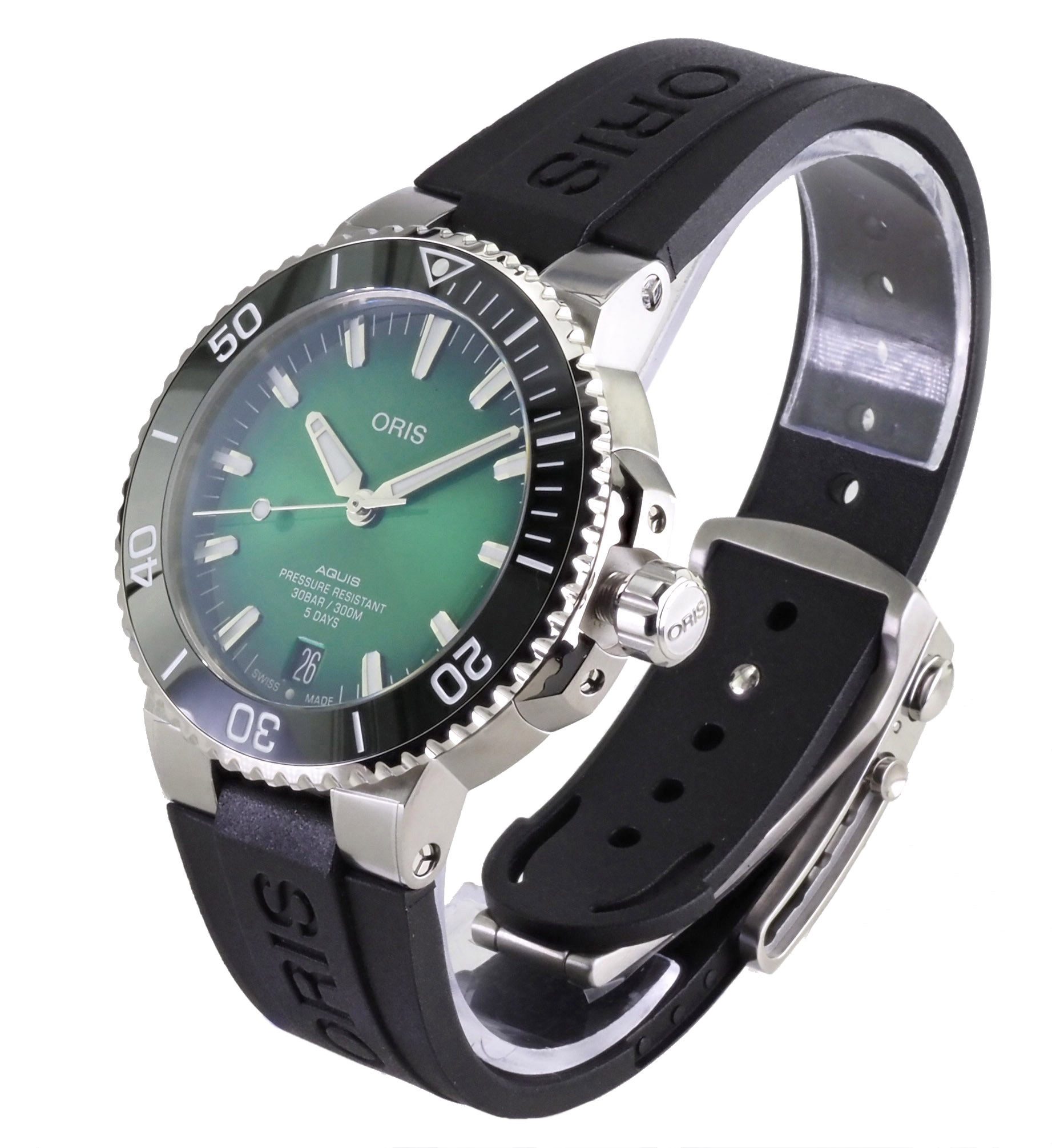 Oris Automatikuhr Herren Uhr 43,5 mm Ø Swiss Made 01 400 7763 4157-07 4 24 74EB Aquis Date, bis 120 Std Gangreserve