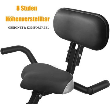 MVPower Heimtrainer X Bike, Heimtrainer Fahrrad Klappbar (mit 6kg Schwungrad), 8 Widerstandsstufen, LCD-Bildschirm, Transporträdern