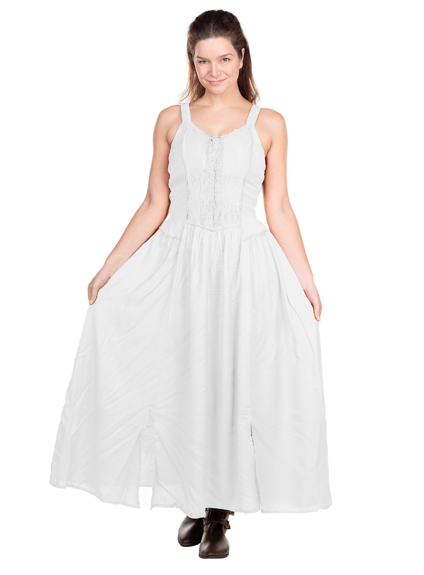 Metamorph Hexen-Kostüm Langes Mittelalter Sommerkleid weiß, Hochwertige und authentische Mittelalterkleidung zu unschlagbar günst