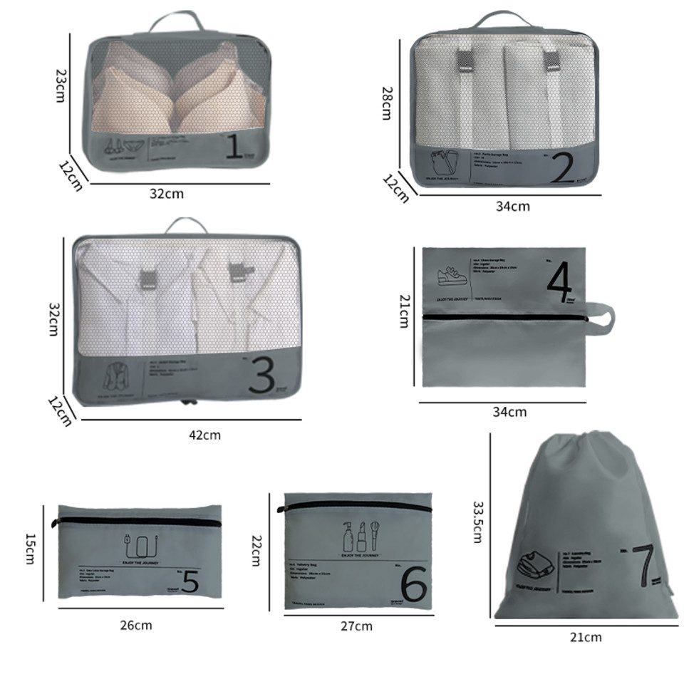 Creliv Kofferorganizer Kofferorganizer Set (7-tlg),ideal für Reise und Urlaub,wasserdicht (Set, 7er-Pack), Komplettes Set, Premium-Material: