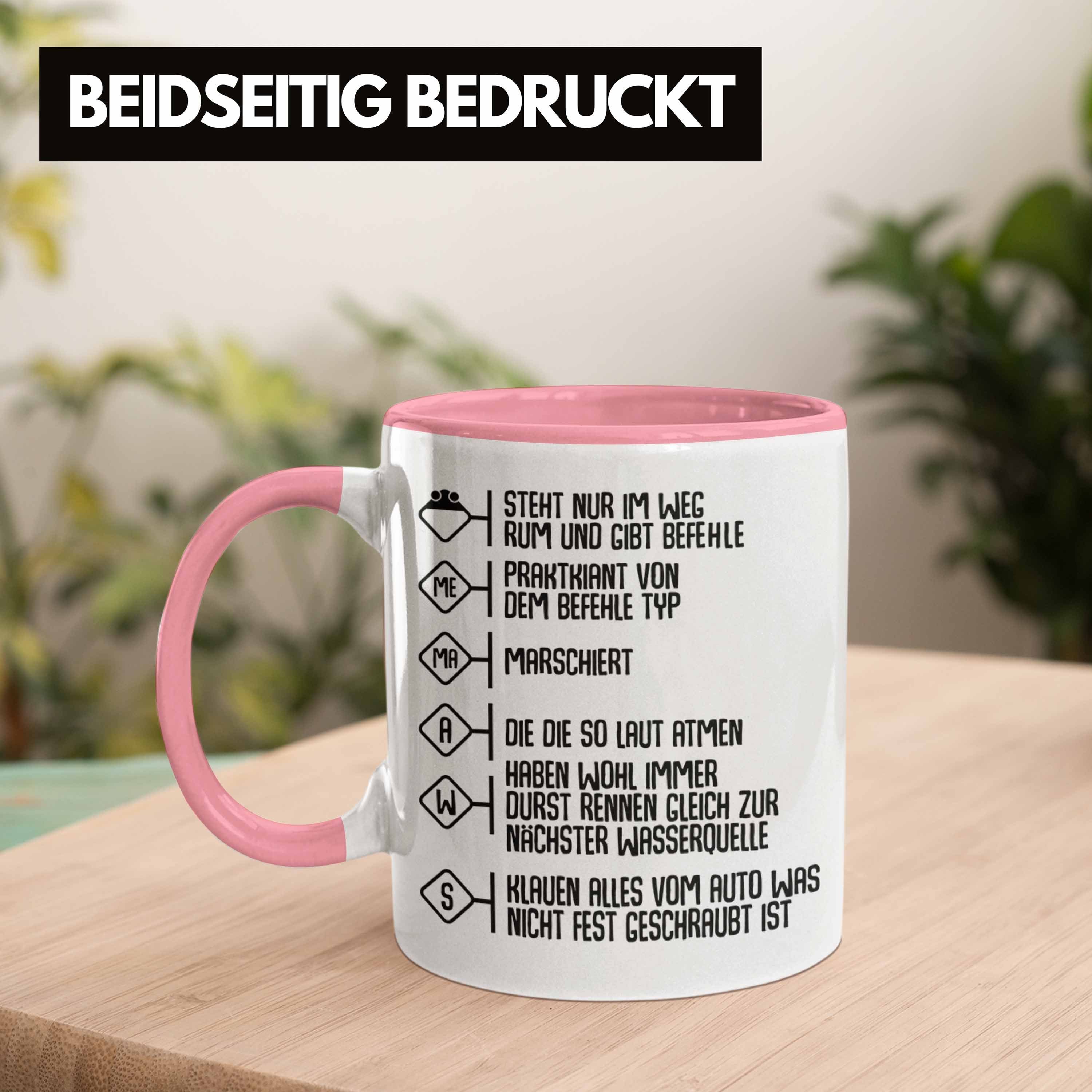 Trendation Tasse Trendation - Geschenke Tasse Praktikant Spruch Geburtstag Rosa Feuerwehr Einsatz Mann Lustig Zubehör