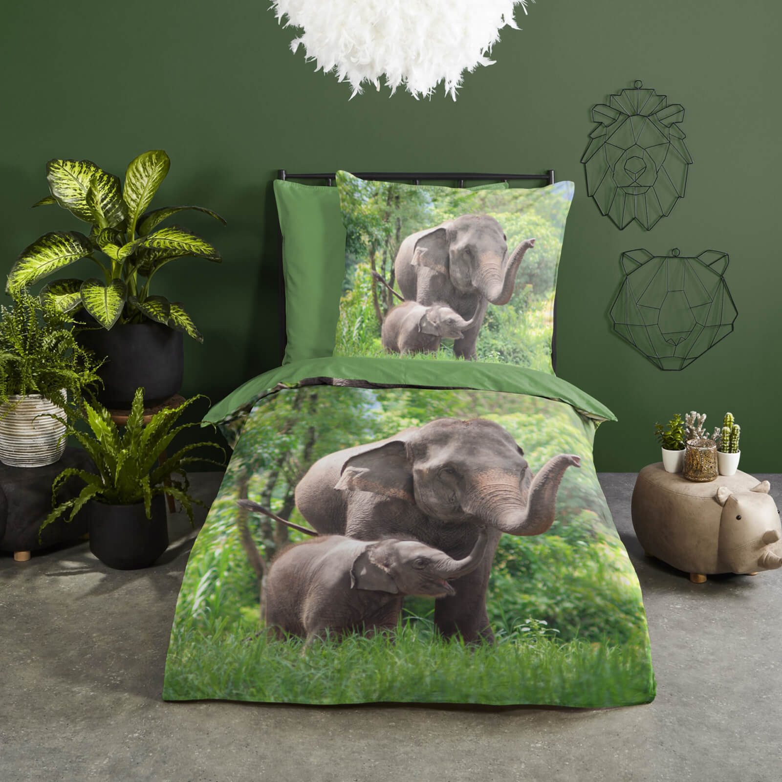 ESPiCO Bettwäsche Elefanten Trendy Bedding, Renforcé, 2 teilig, Elefant, El günstig online kaufen