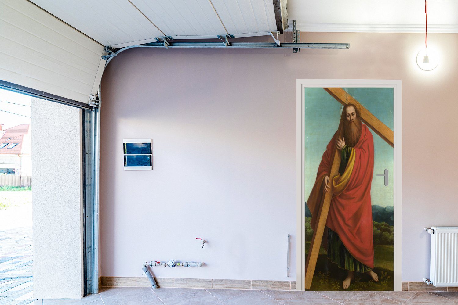 MuchoWow Türtapete Der Heilige Andreas (1 cm Fototapete Gaudenzio - von Matt, bedruckt, Türaufkleber, St), Ferrari, 75x205 Gemälde für Tür