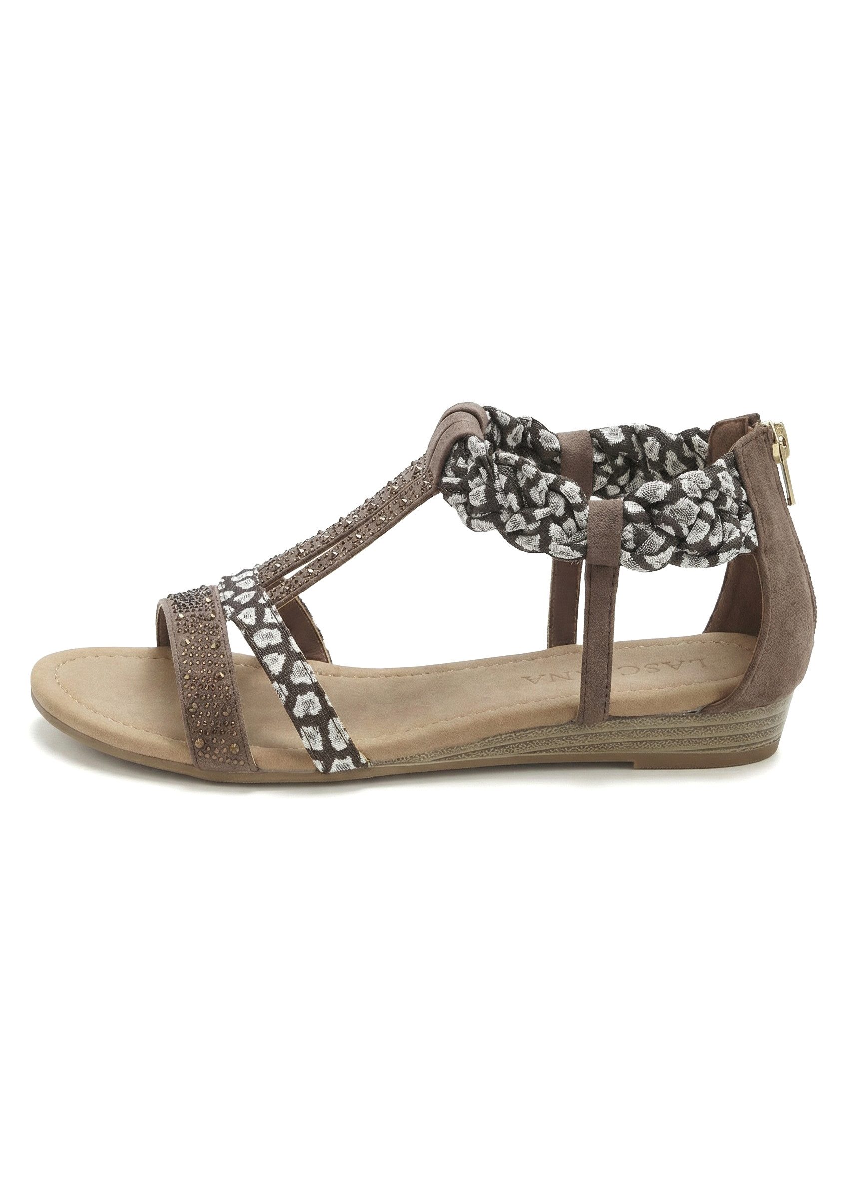 LASCANA Sommerschuh, Sandalette, offener Schuh, Sandale mit aufwendiger Verzierung VEGAN