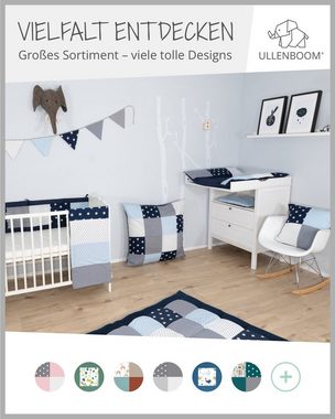 Kinderbettwäsche Kinderbettwäsche 2-teilig Blau Hellblau Grau (Made in EU), ULLENBOOM ®, Mit Deckenbezug (100x135 cm) & Kissenbezug (40x60 cm), aus 100% Baumwolle