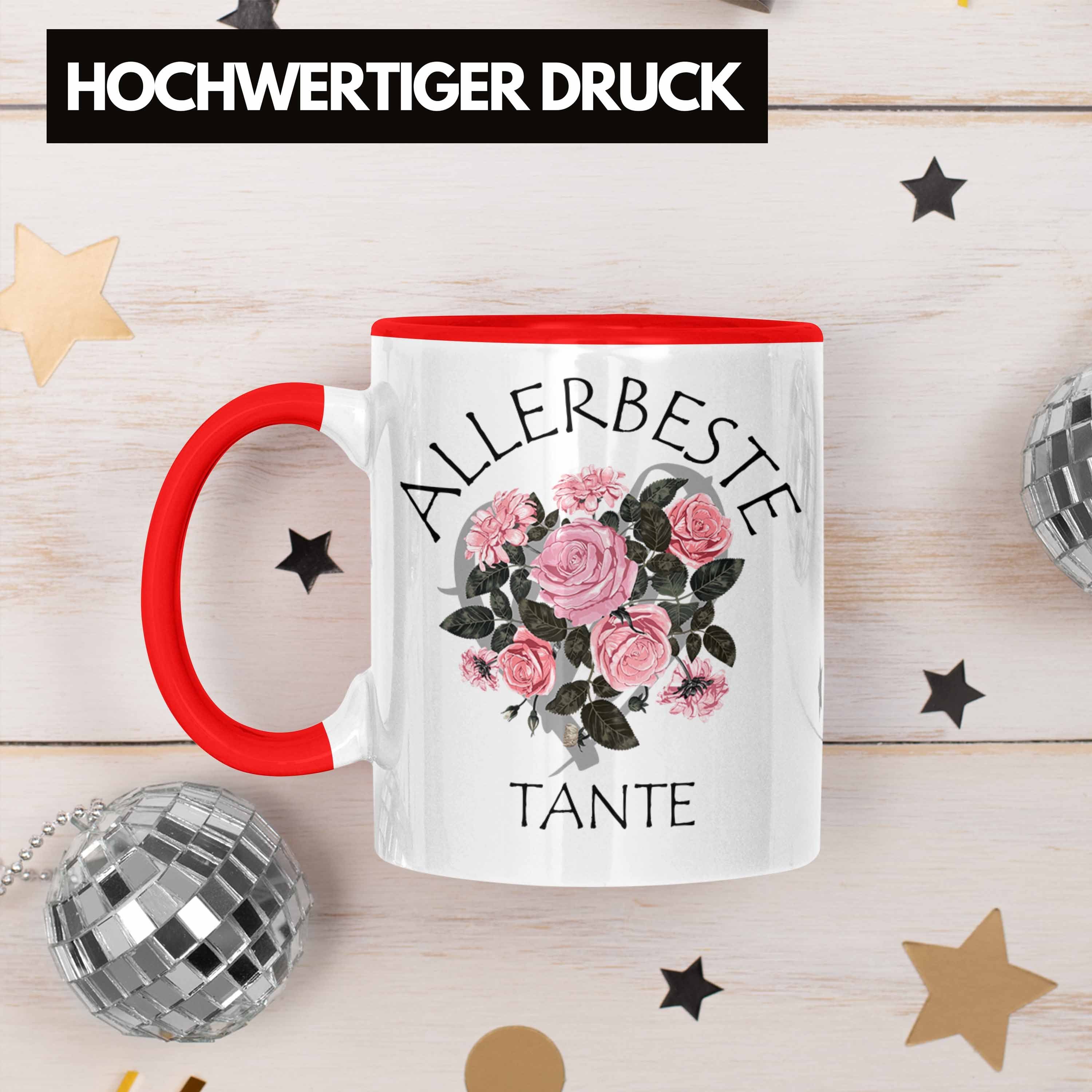 Geschenk Trendation Tasse Tasse Trendation - Rot Beste der Tante für Beste Geburtstag Welt Kaffeetasse Geschenkidee Tante