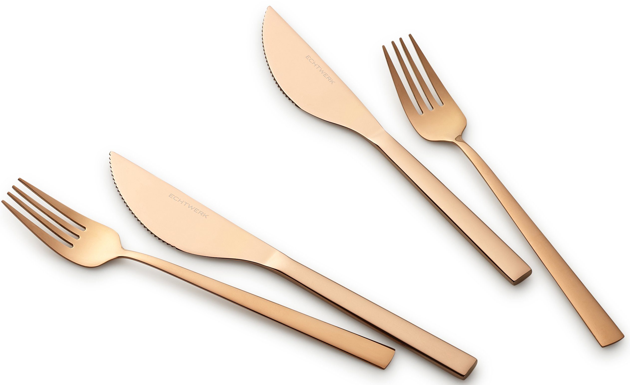 ECHTWERK Besteck-Set Angelini (4-tlg), 2 Personen, Chromnickelstahl 18/10, für Pizza, Quiche, Flammkuchen