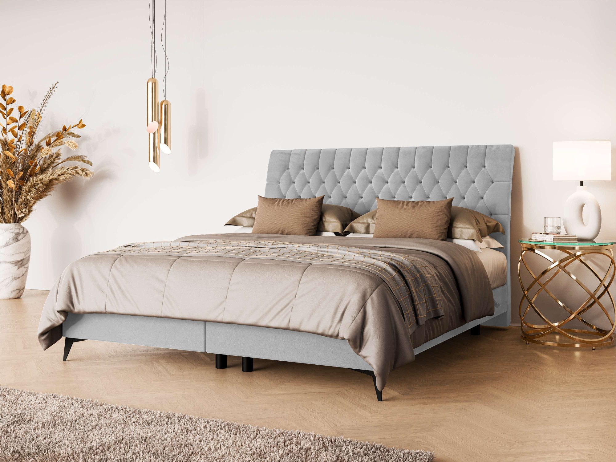 Home affaire Bett SYDNEE mit Matratze und Topper, in 2 Breiten (160 und 180 cm), Boxspringbett mit Kopfteil, Bettkasten, Matratze (BFK/TFK) und Topper