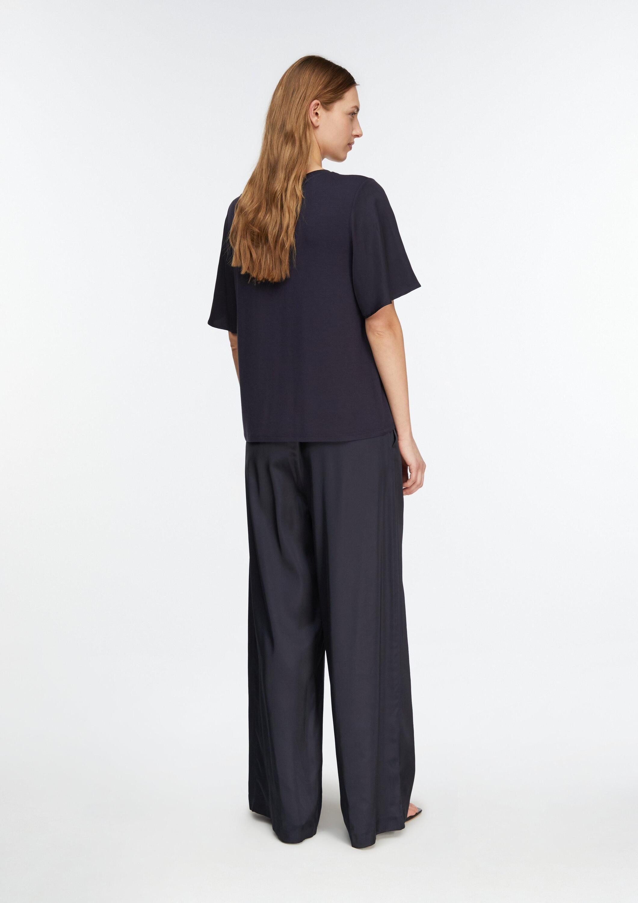 comma Chinos Hose Wide-Leg-Hose aus Satin
