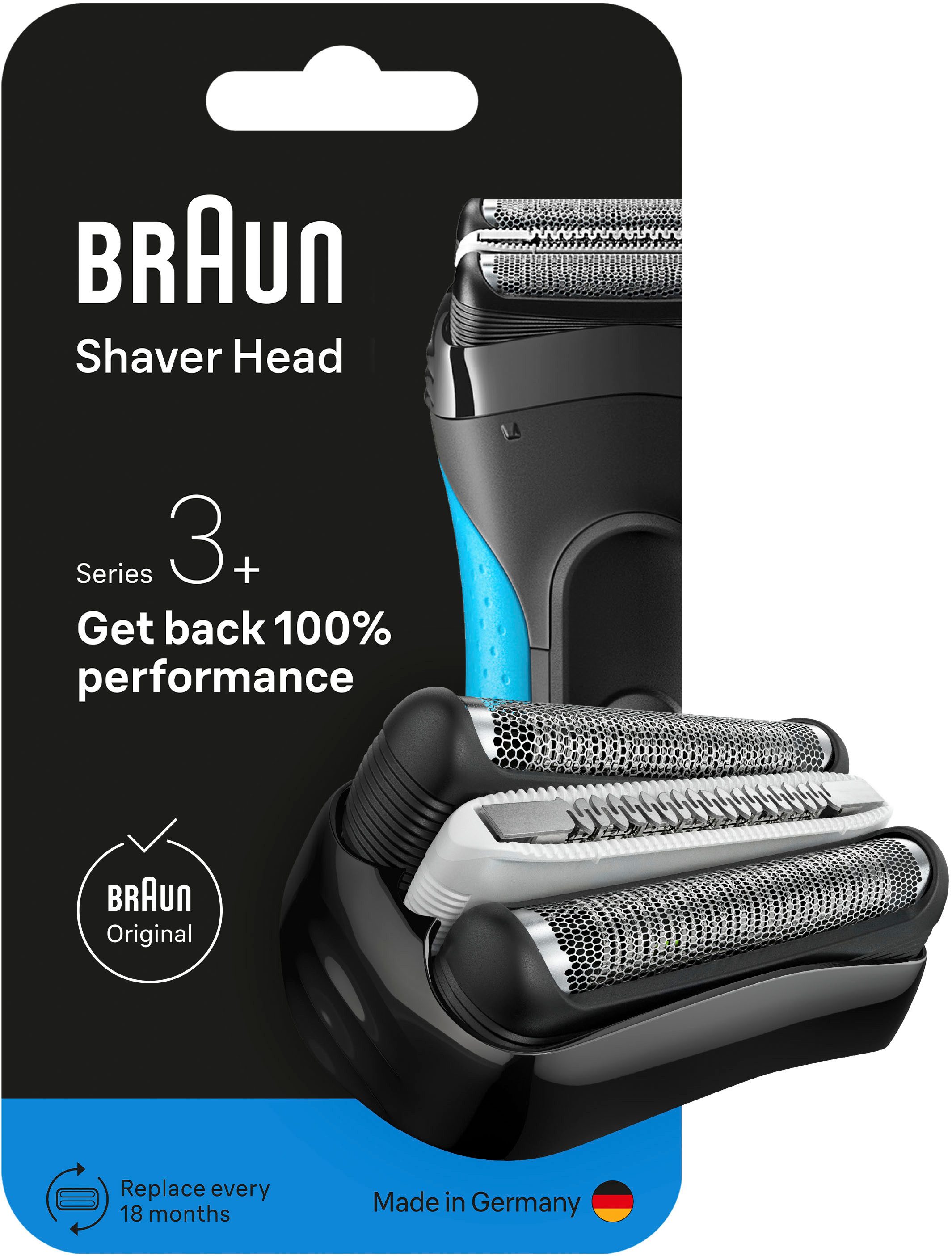 Braun Ersatzscherkopf Series 3+ 32B, Kompatibel mit Series 3+ and Series 3 ProSkin Rasierern