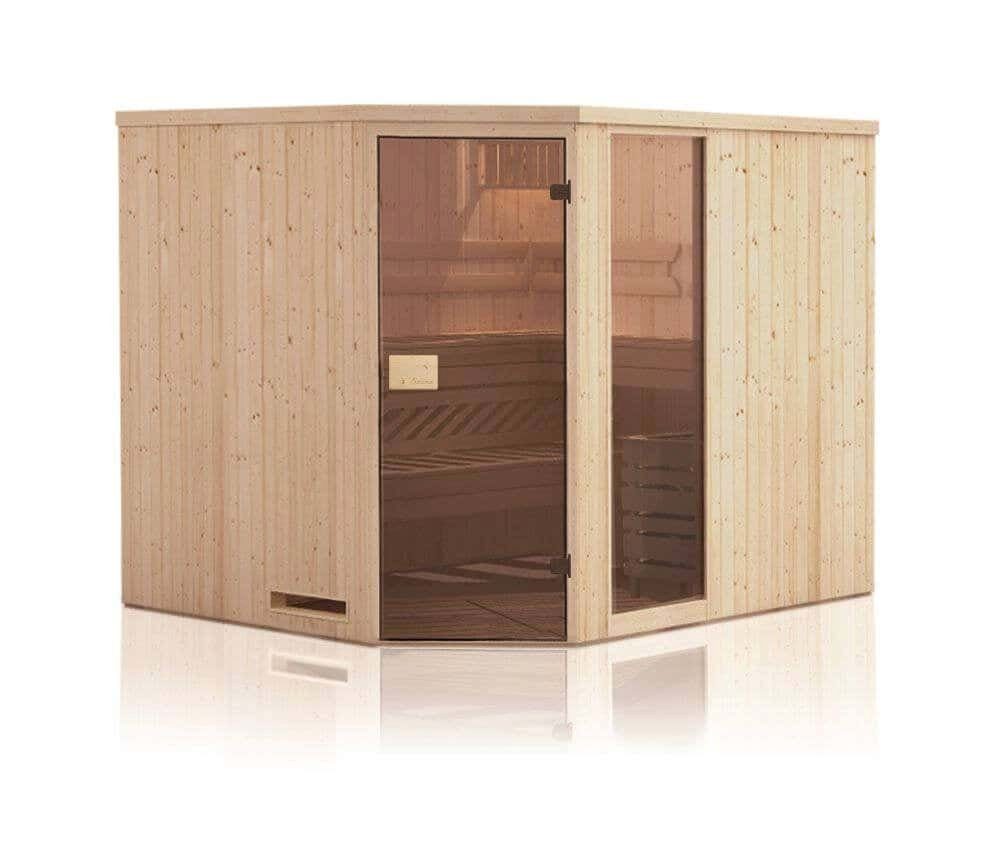 FinnTherm Saunahaus Quinta ISO, BxTxH: 720 x 520 x 243 cm, 70 mm, in Naturbelassen