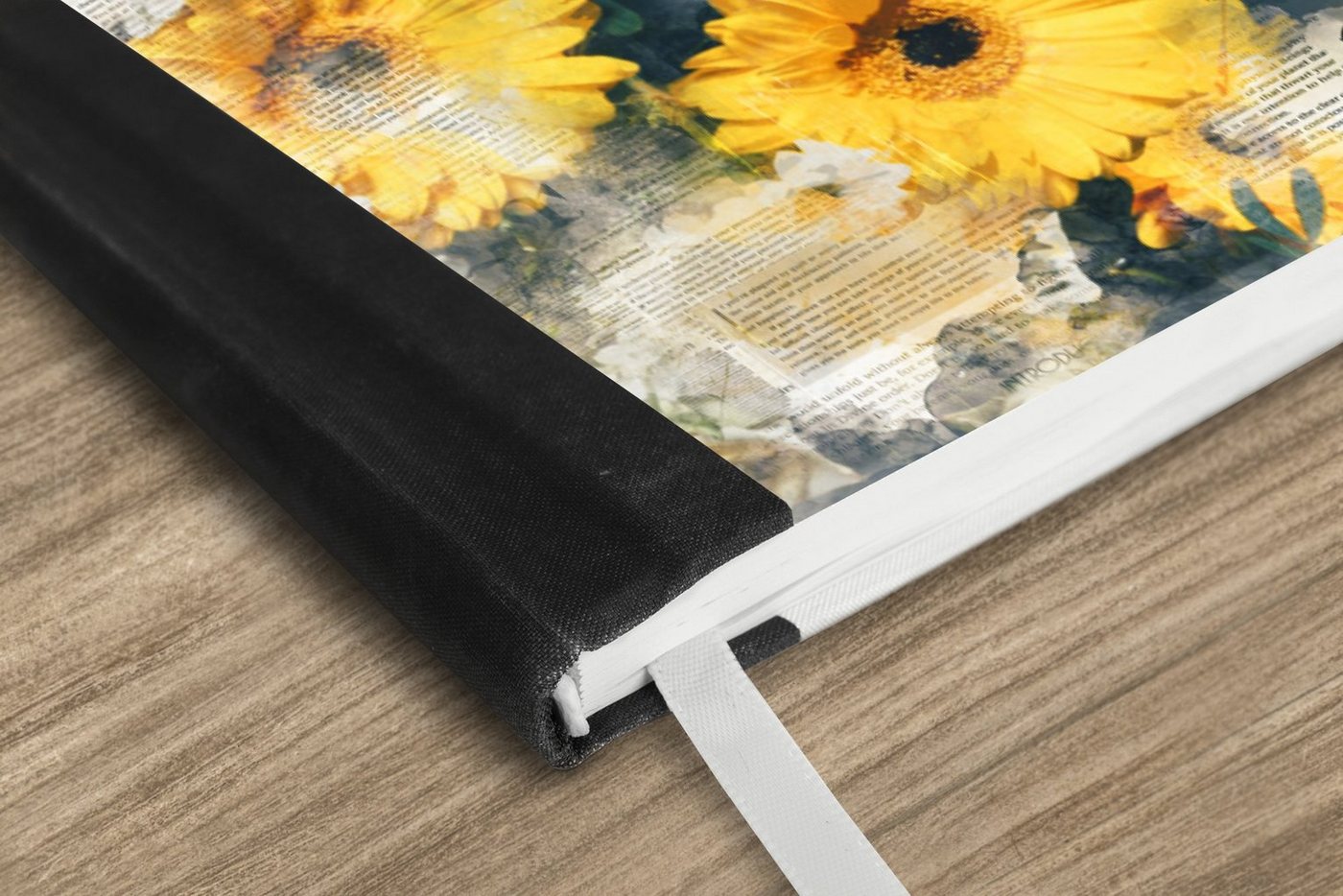 Thumbnail - MuchoWow Notizbuch Löwe - Zeitung - Blumen, Notebook, Notizblock a5, Tagebuch, Journal Liniert