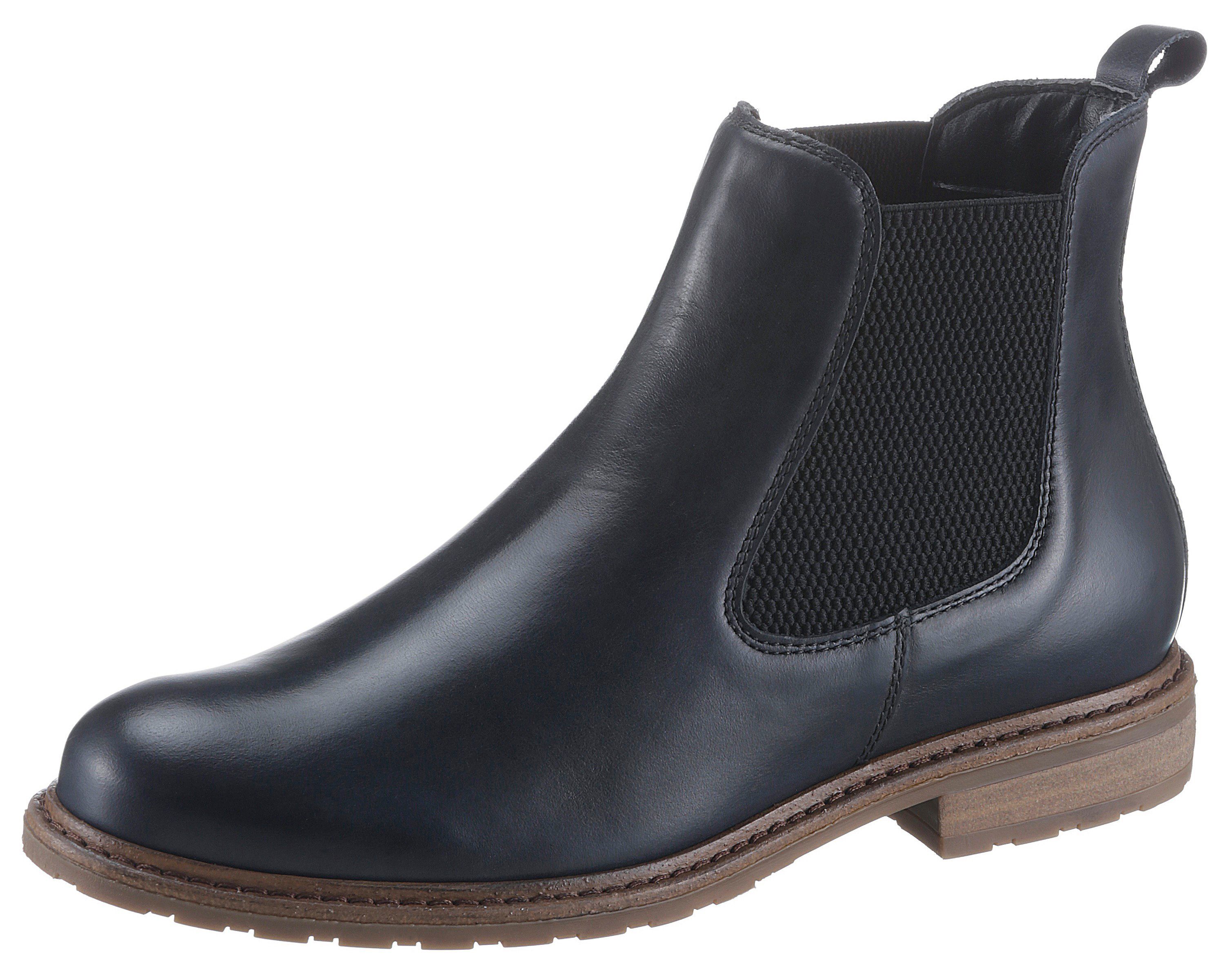 Tamaris Belin Chelseaboots mit beidseitigem Stretcheinsatz Blau (NAVY LEATHER) | 