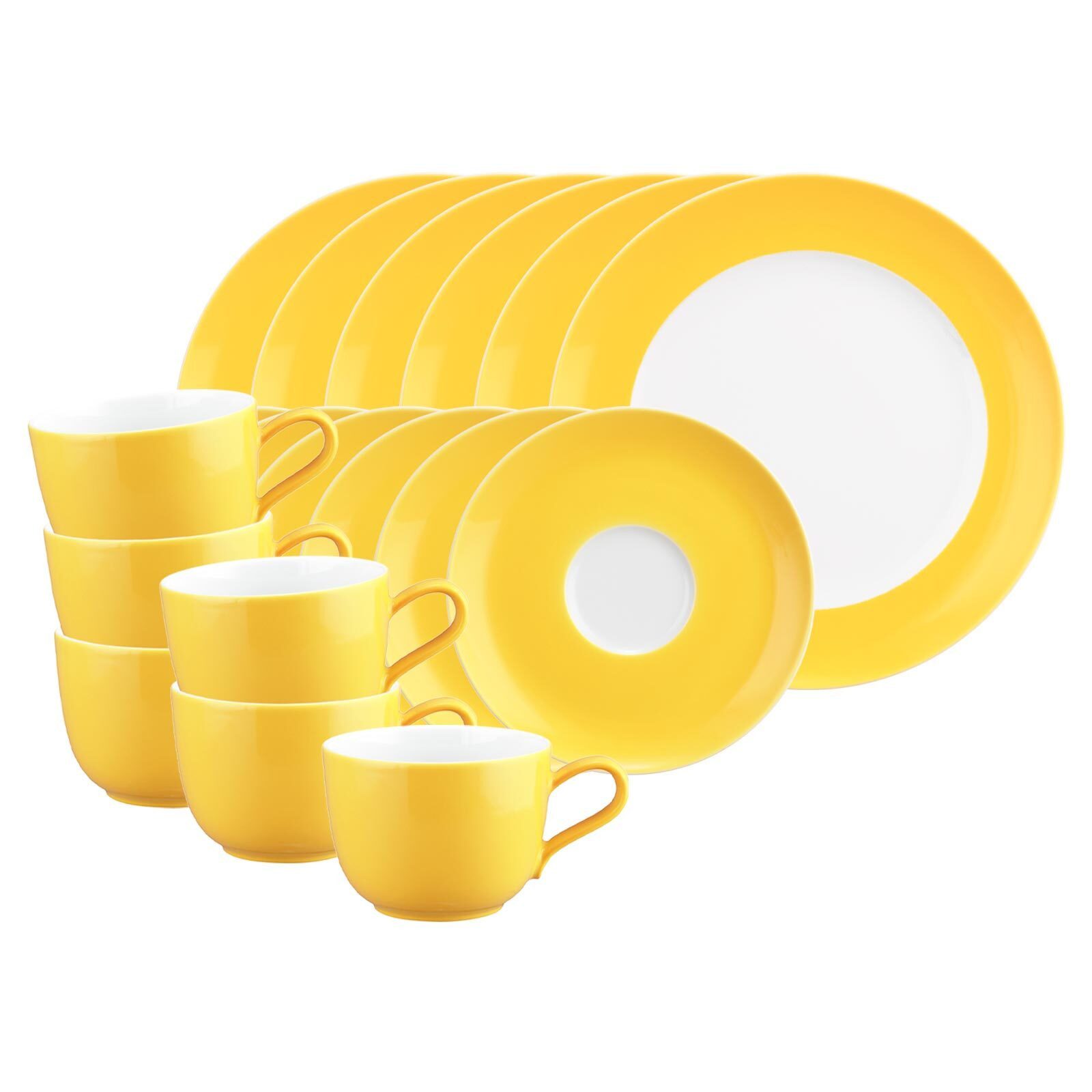 Seltmann Weiden Kaffeeservice Liberty Pure Colors Kaffeeservice 18er Set (18-tlg), 6 Personen, Porzellan