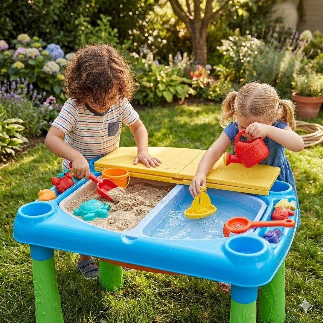 EDCO Haushaltshobel Sandbox Sand Wasser Spieltisch Kindertisch Garten Wassertisch Kind