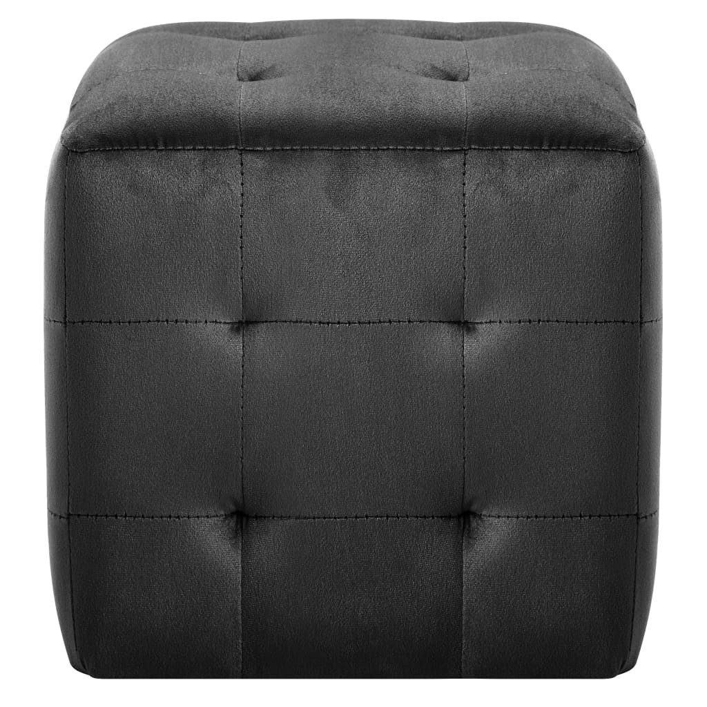 vidaXL Polsterhocker Pouf 2 Stk. Schwarz 30x30x30 cm Samtstoff (1 St)