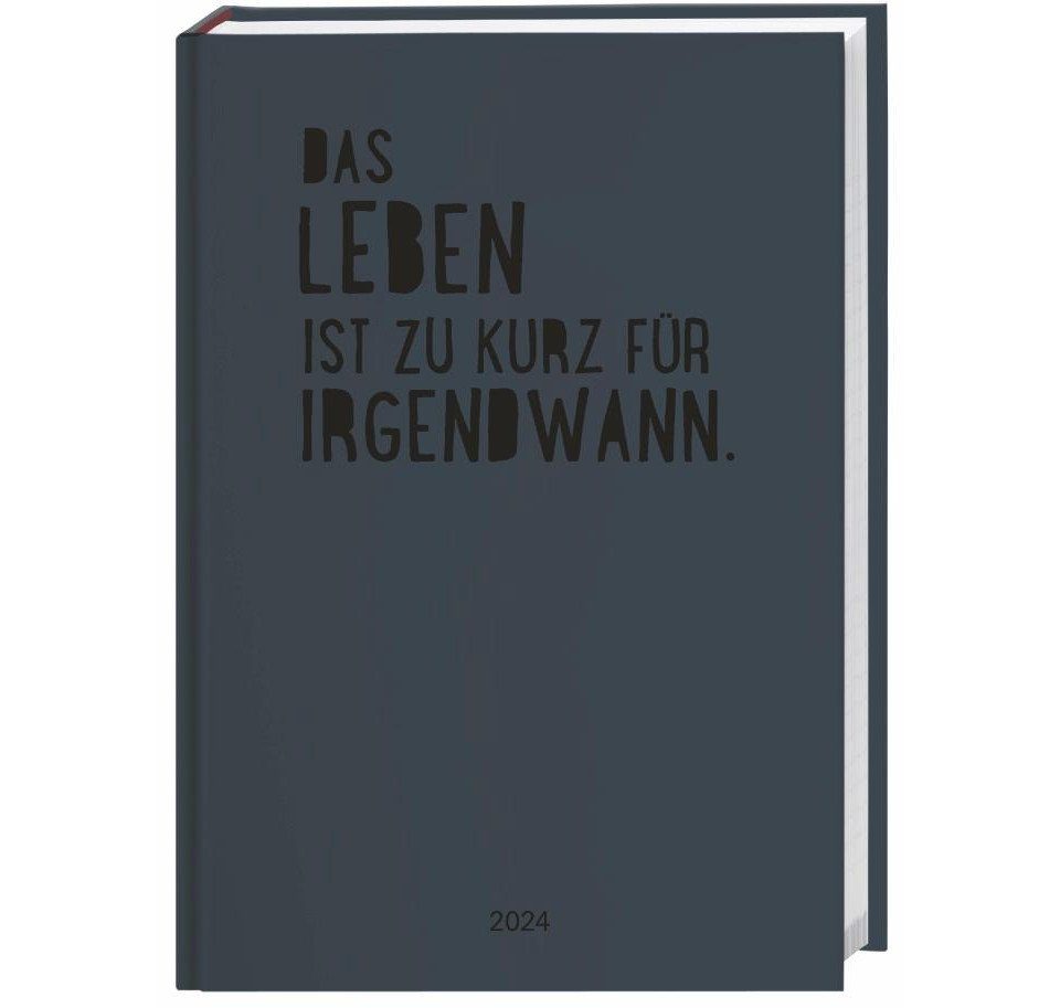 HEYE Tischkalender Kalenderbuch Spruch A5. Schwarzer Taschenkalender