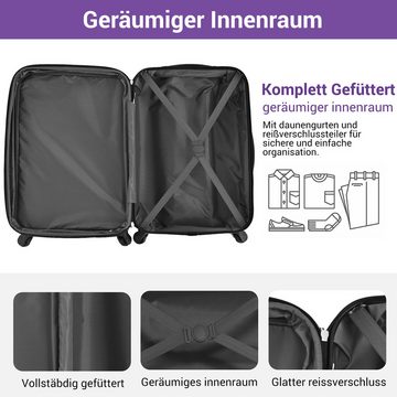 BlingBin Koffer Hartschalen-Koffer, 74.5*50.5*31.5, Vielfältige Farbauswahl, 4 Rollen, ABS-Material, 5CM Erweiterungsraum, 360° Leises Universal-Räder