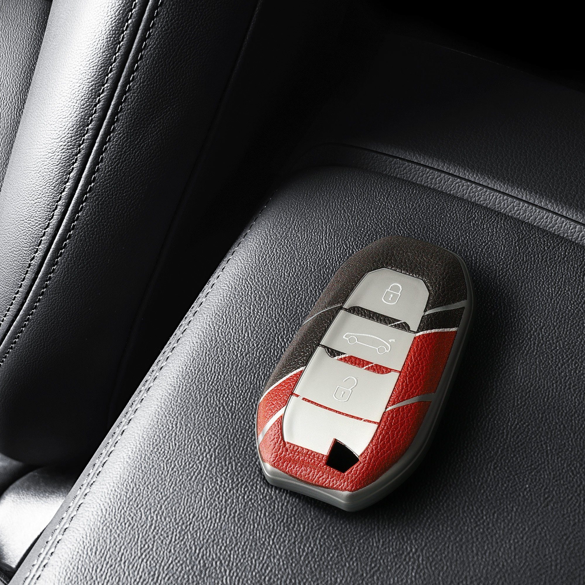 Grau Autoschlüssel für kwmobile Citroen, Schlüsselhülle TPU Peugeot Hülle Schlüsseltasche Schutzhülle Cover