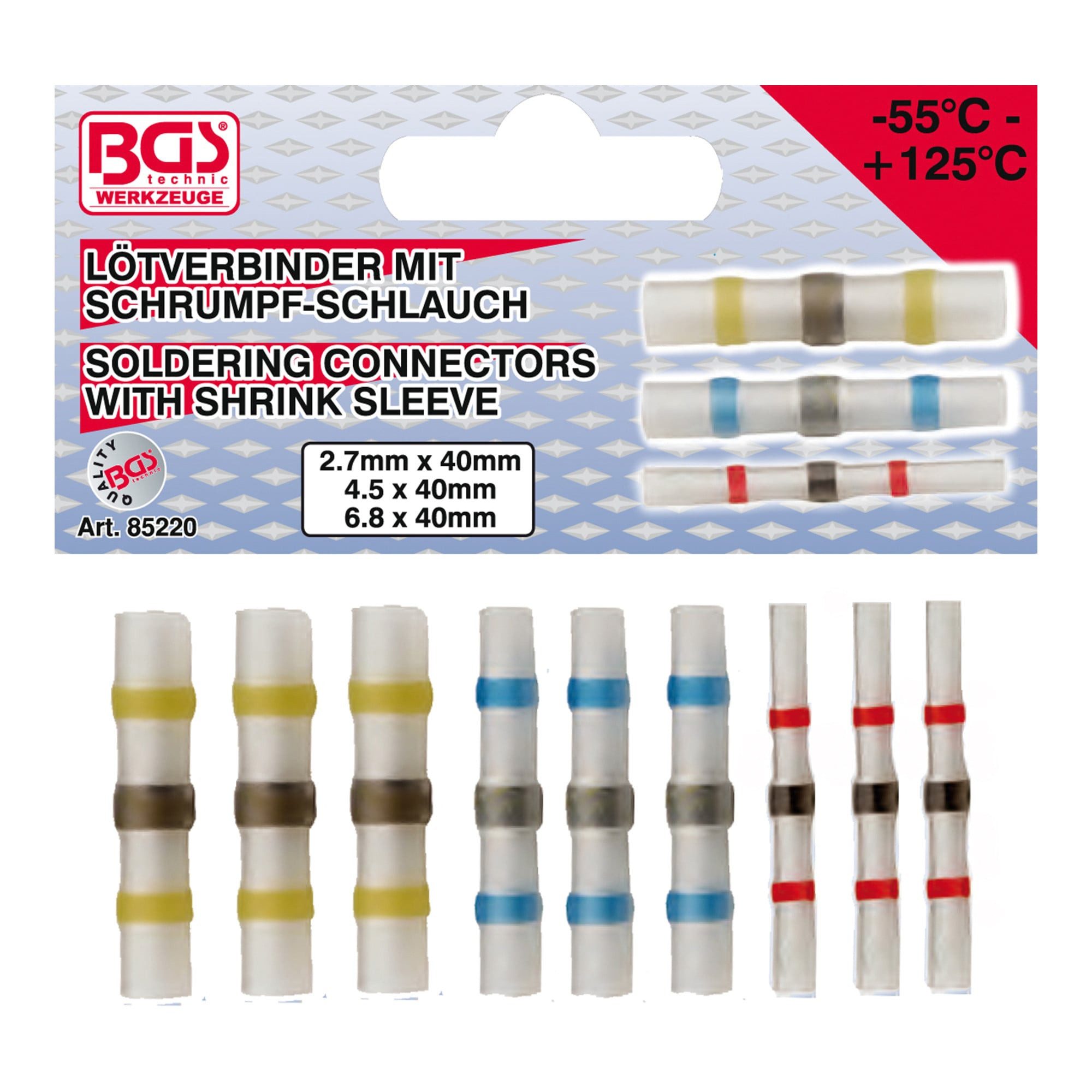 BGS technic Lötkolben BGS Lötverbinder-Satz mit Schrumpfschlauch, 9-tlg.