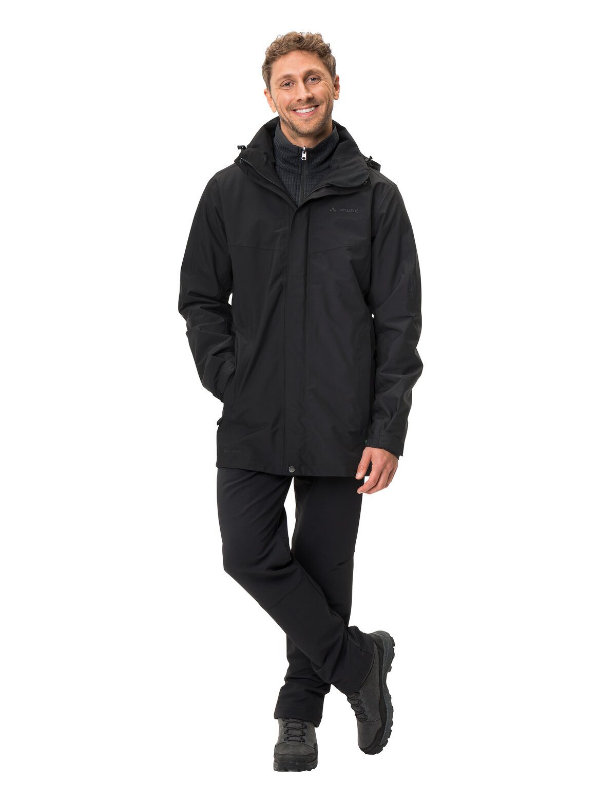 VAUDE Parka MEN'S IDRIS 3IN1 PARKA III mit abnehmbarer und weitenregulierbarer Kapuze, wasserdicht