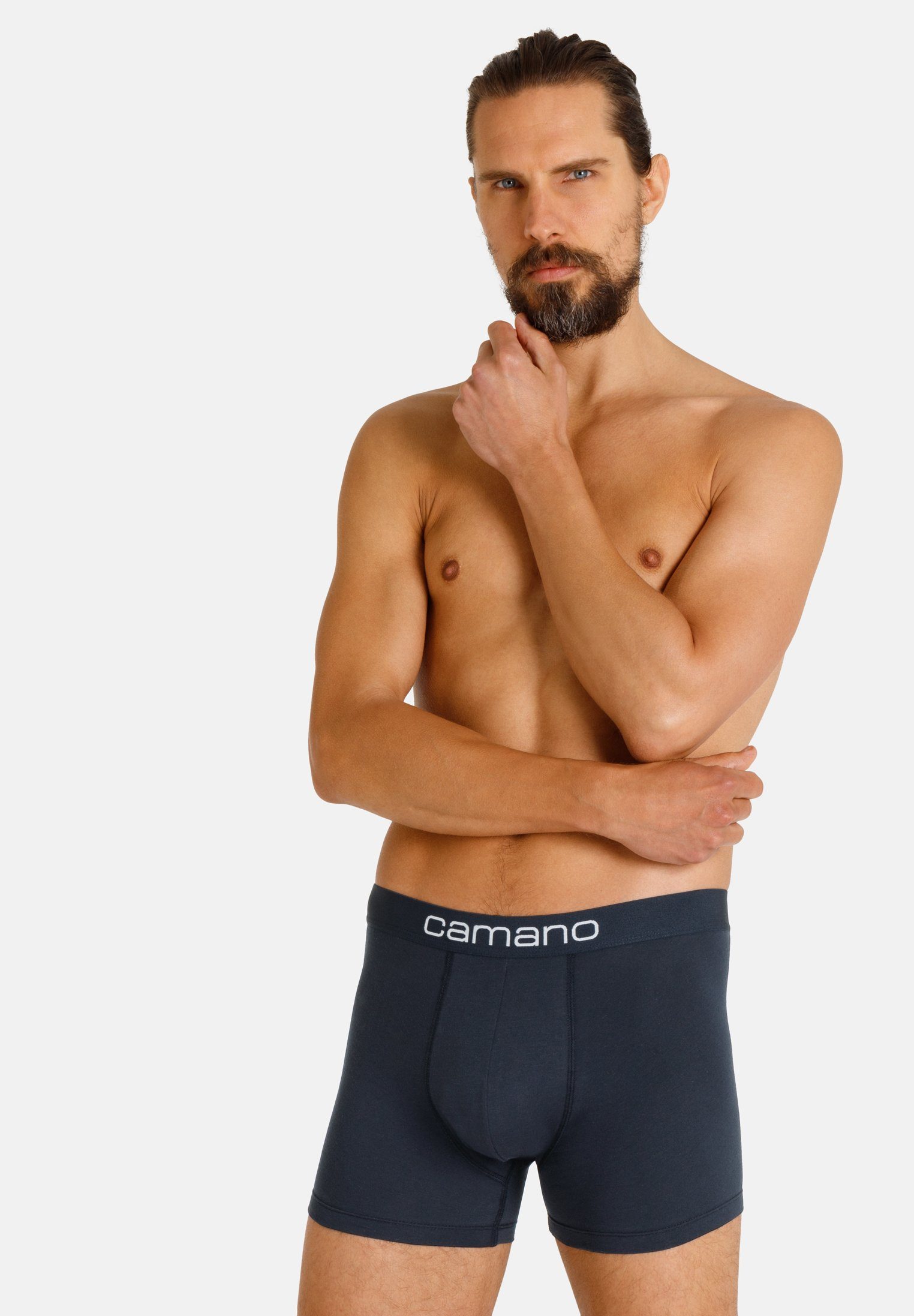 dunkelblau Camano (2-St) Baumwolle nachhaltigerer mit Pack Boxershorts 2er (BCI) Comfort