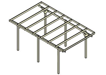 Alpholz Einzelcarport Sizilien, BxT: 300x502 cm, Fichte Grün