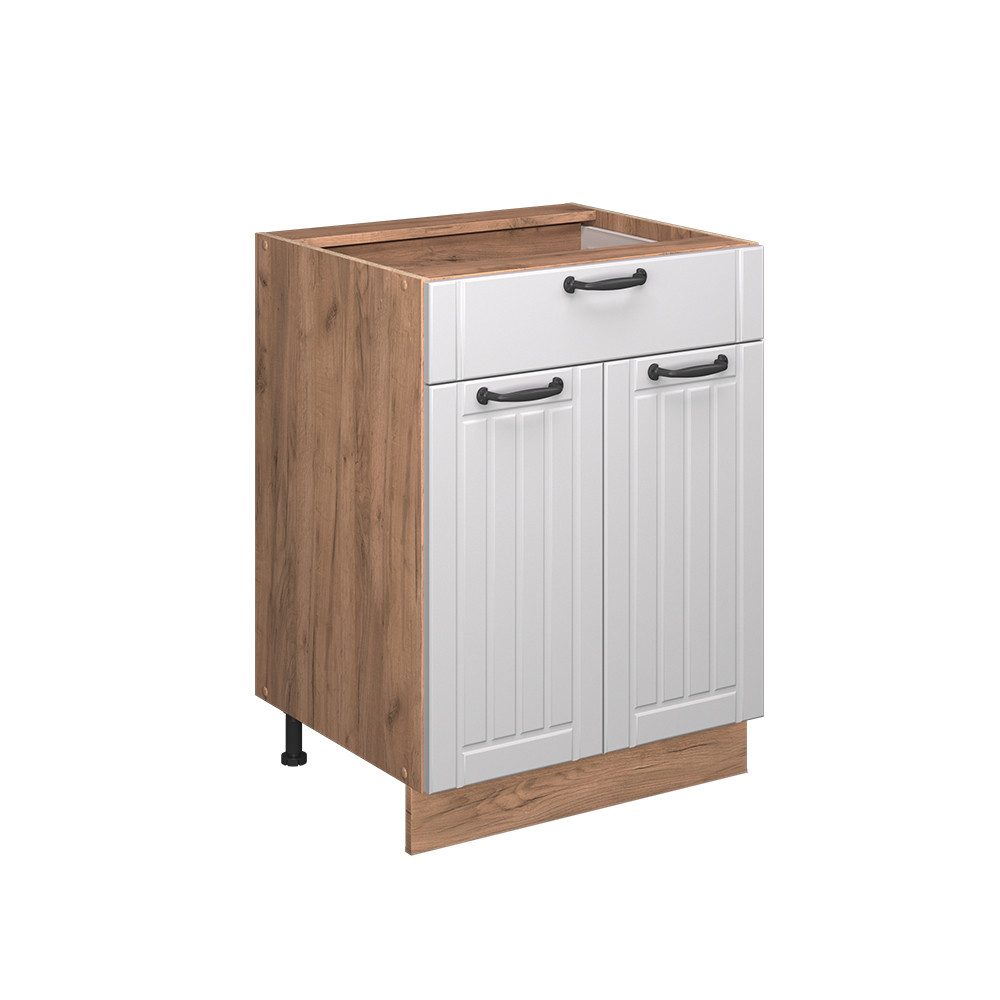 Vicco Unterschrank Fame-Line, Weiß Landhaus/Goldkraft Eiche, günstig online kaufen